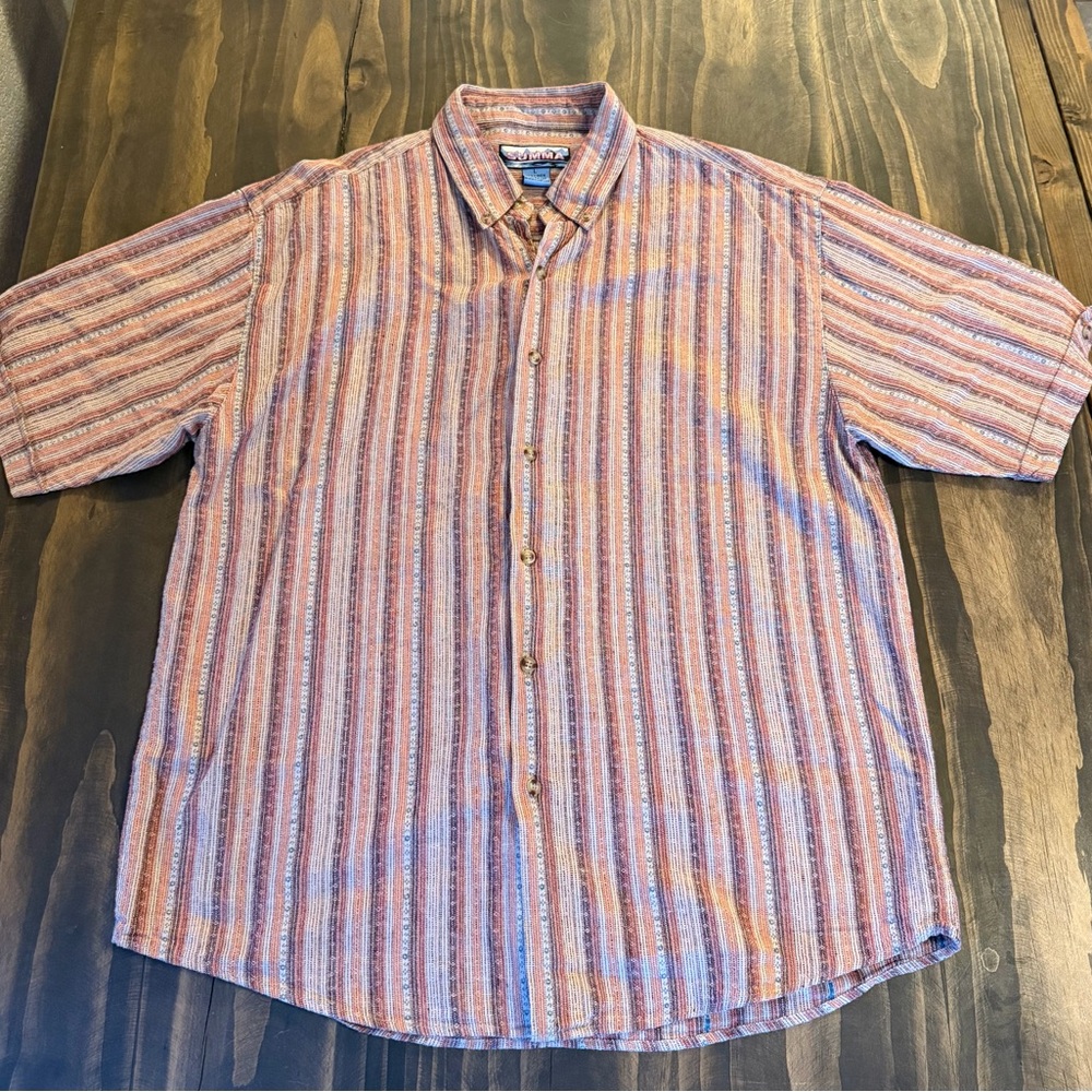 Vintage Summa Mens‎ short sleeve button down shirt size large